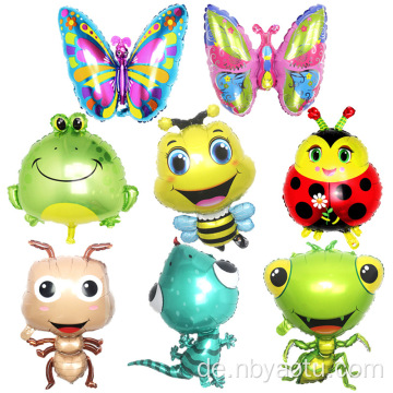 Kinder Geburtstagsfeier Kindergärtner glücklicher Kindertag Cartoon Insekten Schmetterling Ladybug Schneefolie Luftballons